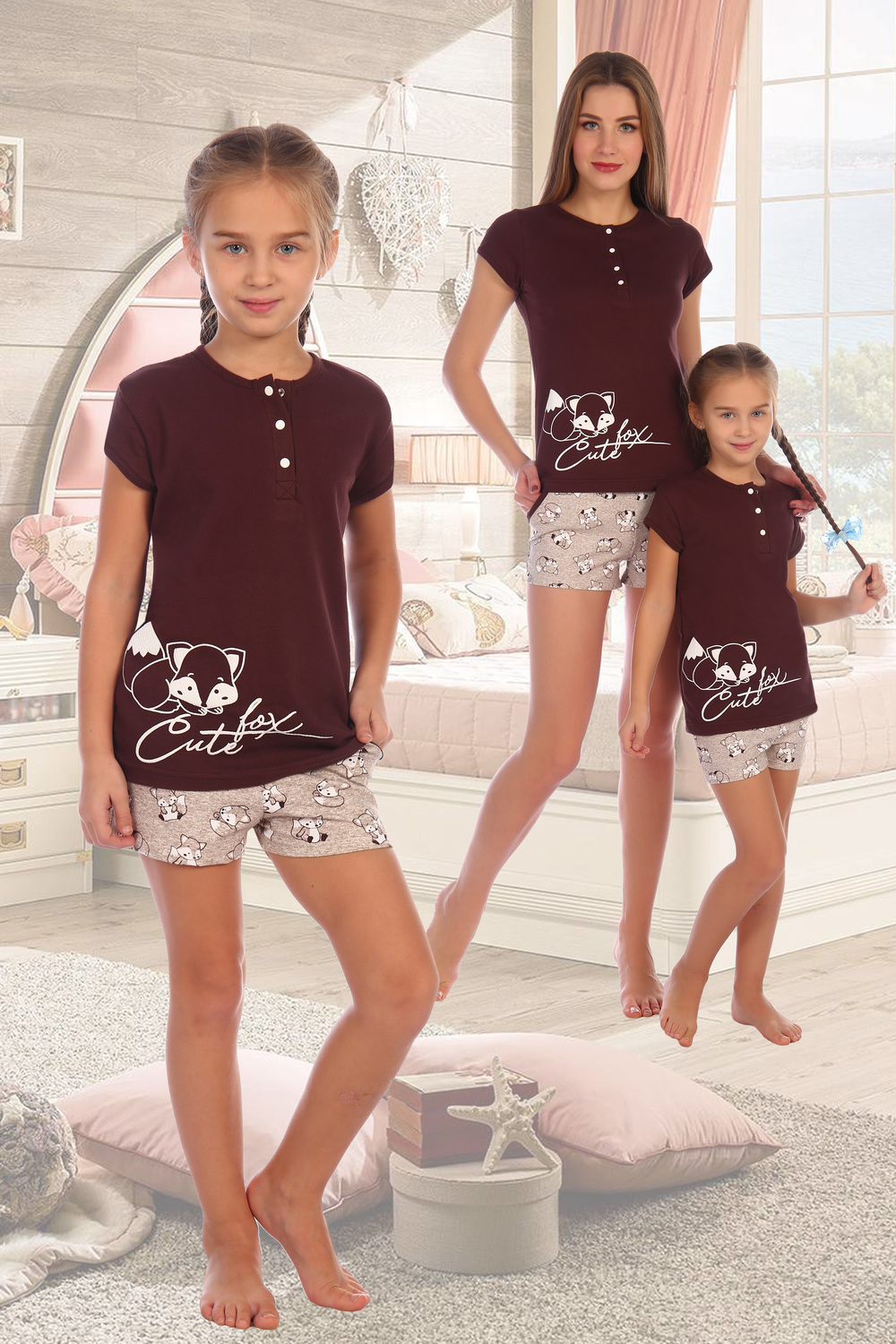 Фото товара 22559, пижама для девочки с лисичкой