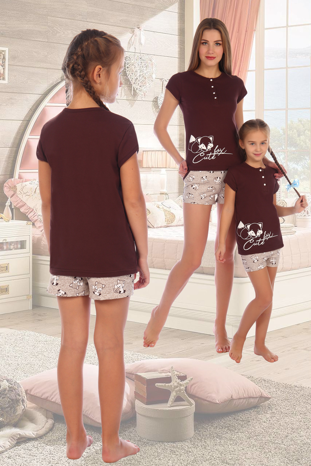 Фото товара 22560, пижама для девочки с лисичкой